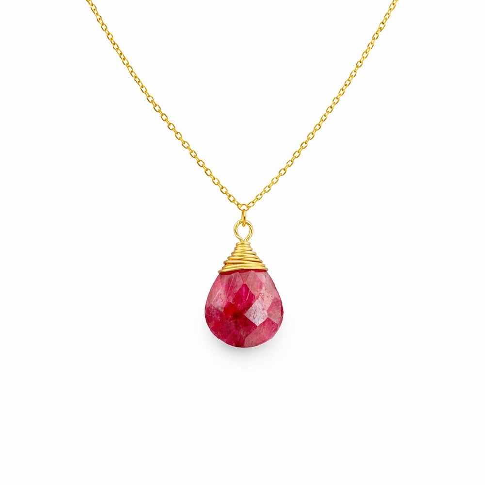 N9160 Ruby Faceted Necklace